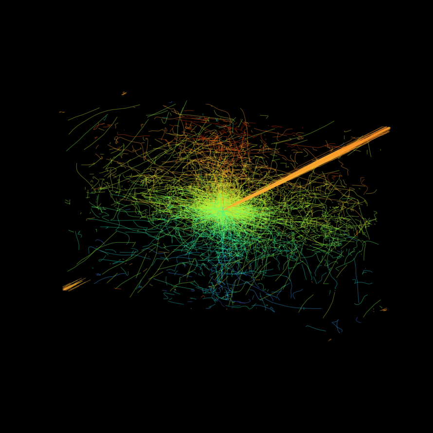 Claude v2: a line field, depth-colored.